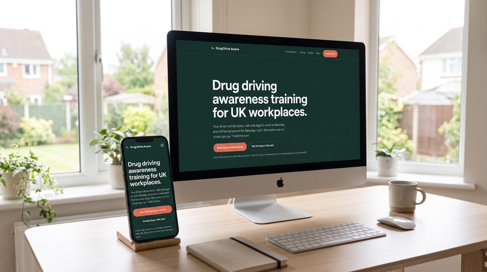 Drug Drive Aware website on a desktop monitor and phone