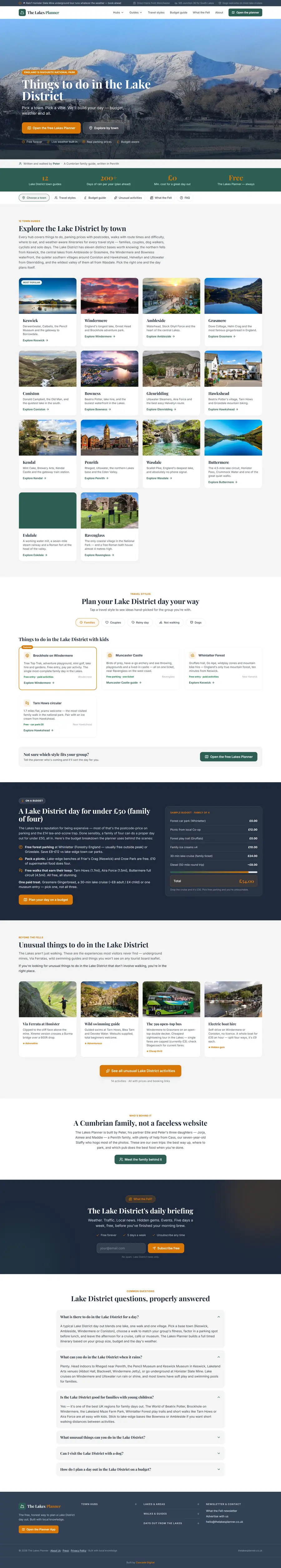 The Lakes Planner, built by Cascade Digital